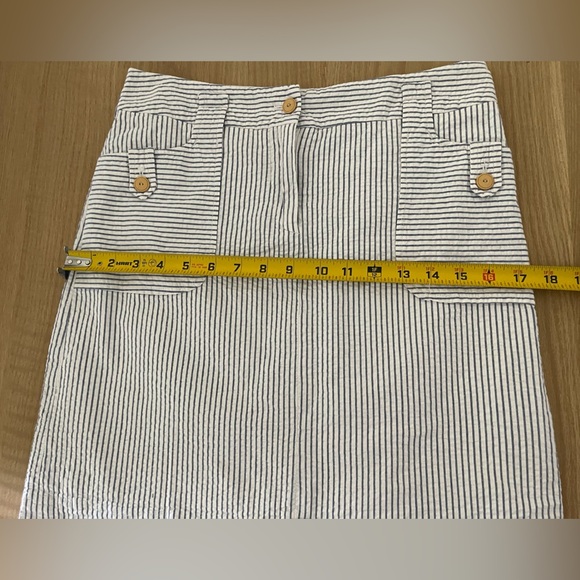 J. McLaughlin| Striped Cotton skirt, pastel blue & white•••nautical style 🫶🏻 - Picture 2 of 11